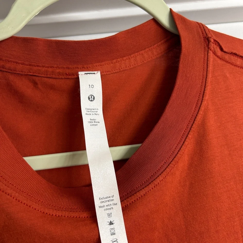 Lululemon All Yours Organic Cotton Crewneck T-Shirt in Autumn Rust - Picture 3 of 5